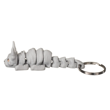 Brelok 3D kot sfinks 7,5 cm jasny szary